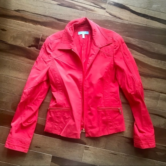 Escada Sport‎ Red Moto Jacket 36 S EUC